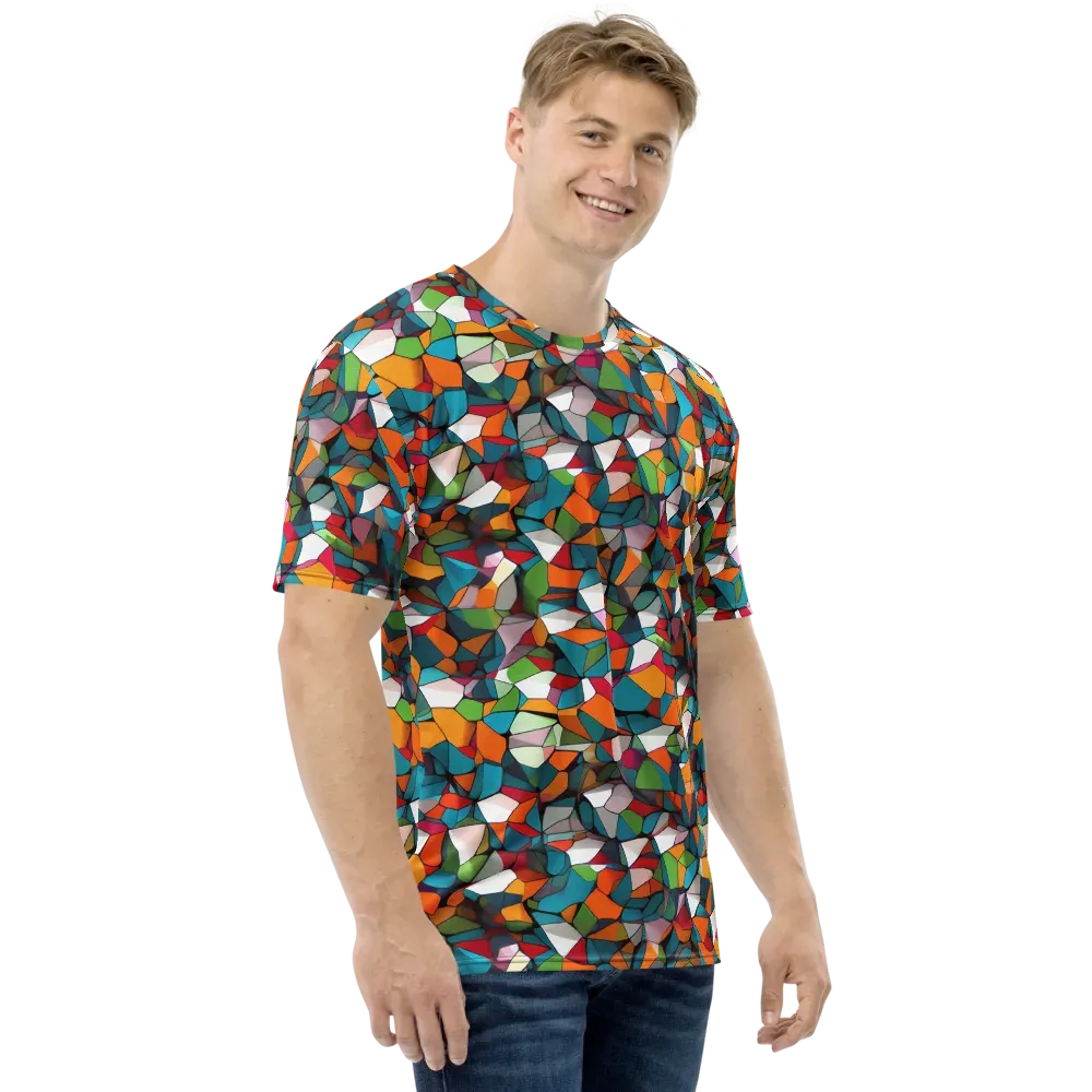 Chromatic Mosaic on Men's Crew Neck T-Shirt — Right