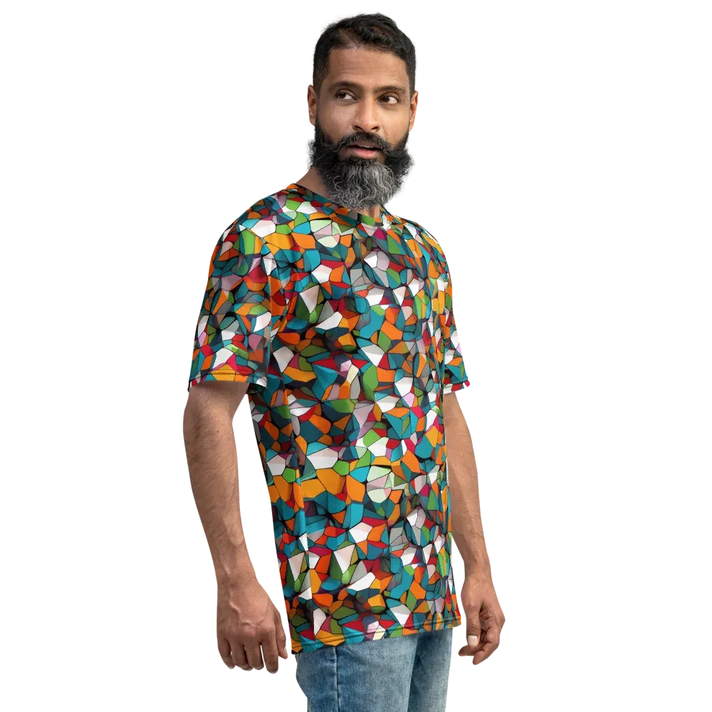 Chromatic Mosaic on Men's Crew Neck T-Shirt — Right