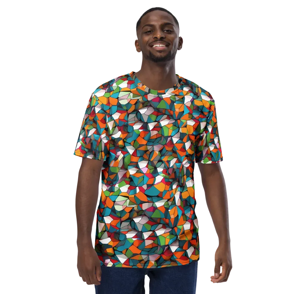 Chromatic Mosaic on Men's Crew Neck T-Shirt — Front