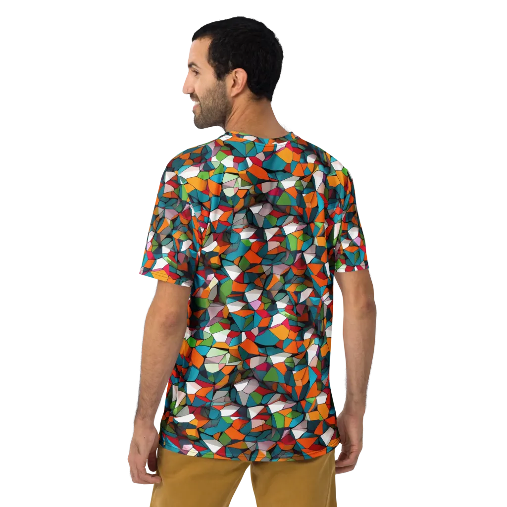 Chromatic Mosaic on Men's Crew Neck T-Shirt — Back