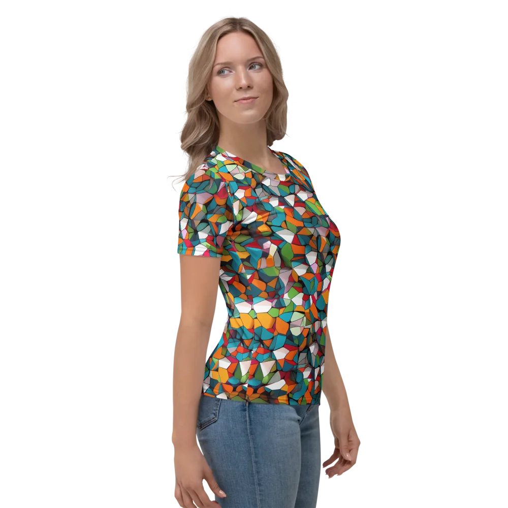 Chromatic Mosaic on Women's Crew Neck T-Shirt — Right