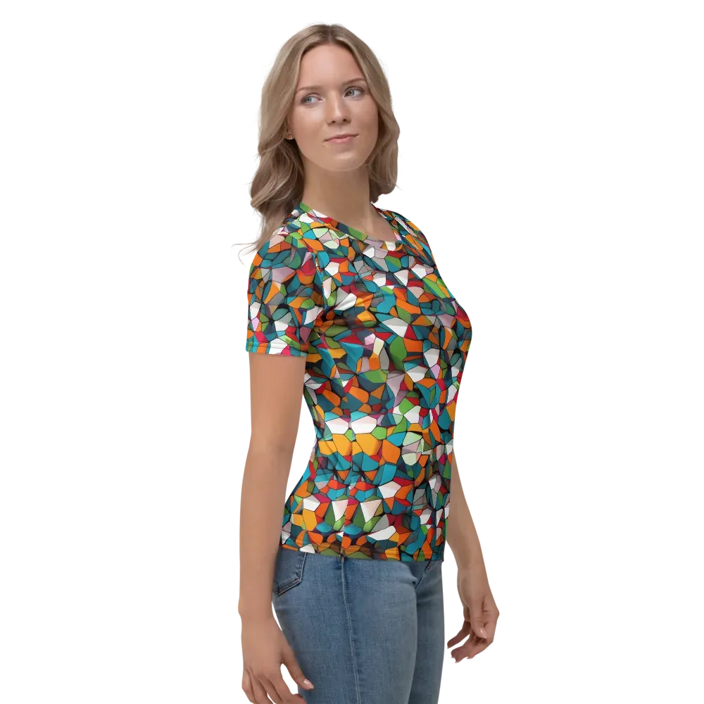Chromatic Mosaic on Women's Crew Neck T-Shirt — Right
