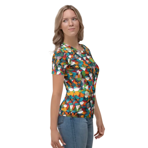 Chromatic Mosaic on a Women's Crew Neck T-Shirt