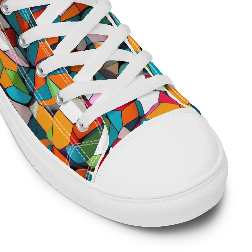 Chromatic Mosaic on Women's High Top Canvas Shoes — Product details