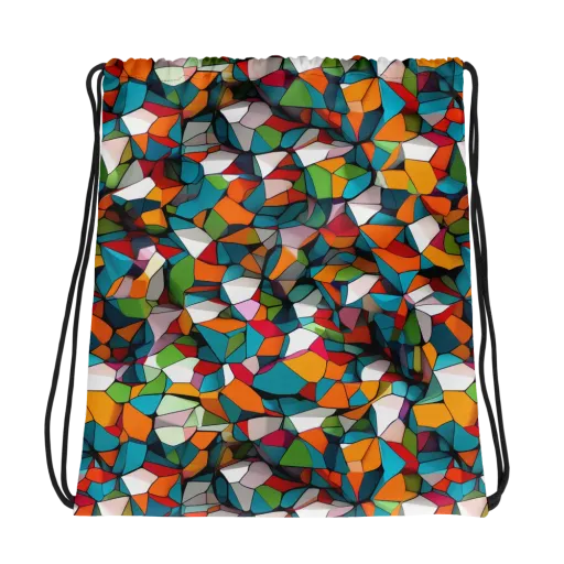 Chromatic Mosaic on a Drawstring Bag