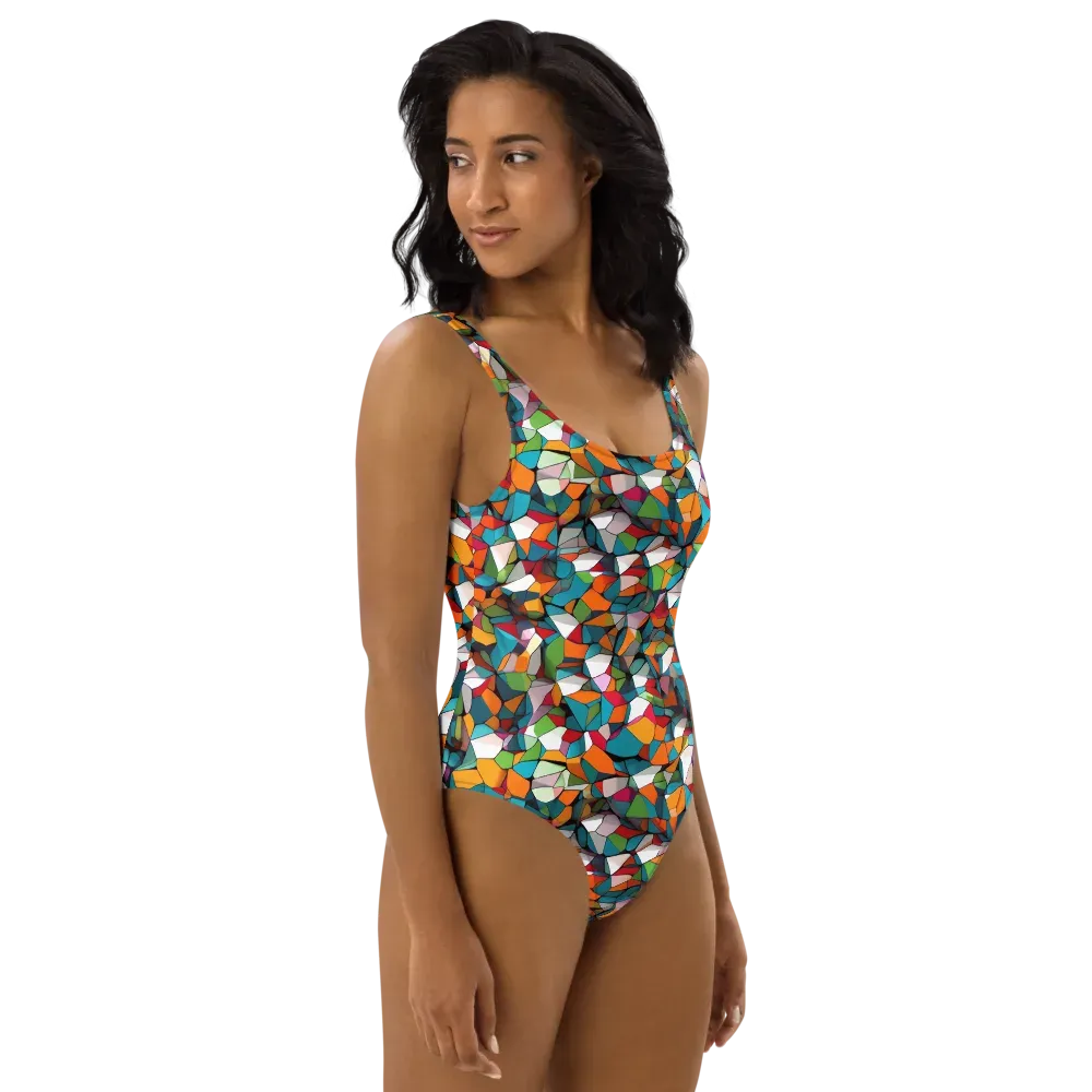Chromatic Mosaic on One-Piece Swimsuit — Right