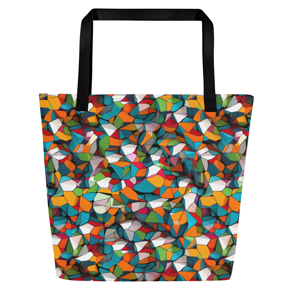 Chromatic Mosaic on Large Tote Bag W/ Pocket — Front