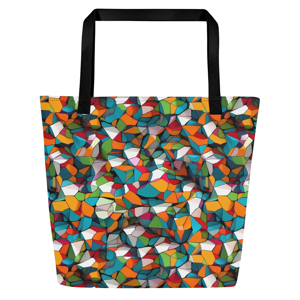 Chromatic Mosaic on Large Tote Bag W/ Pocket — Front