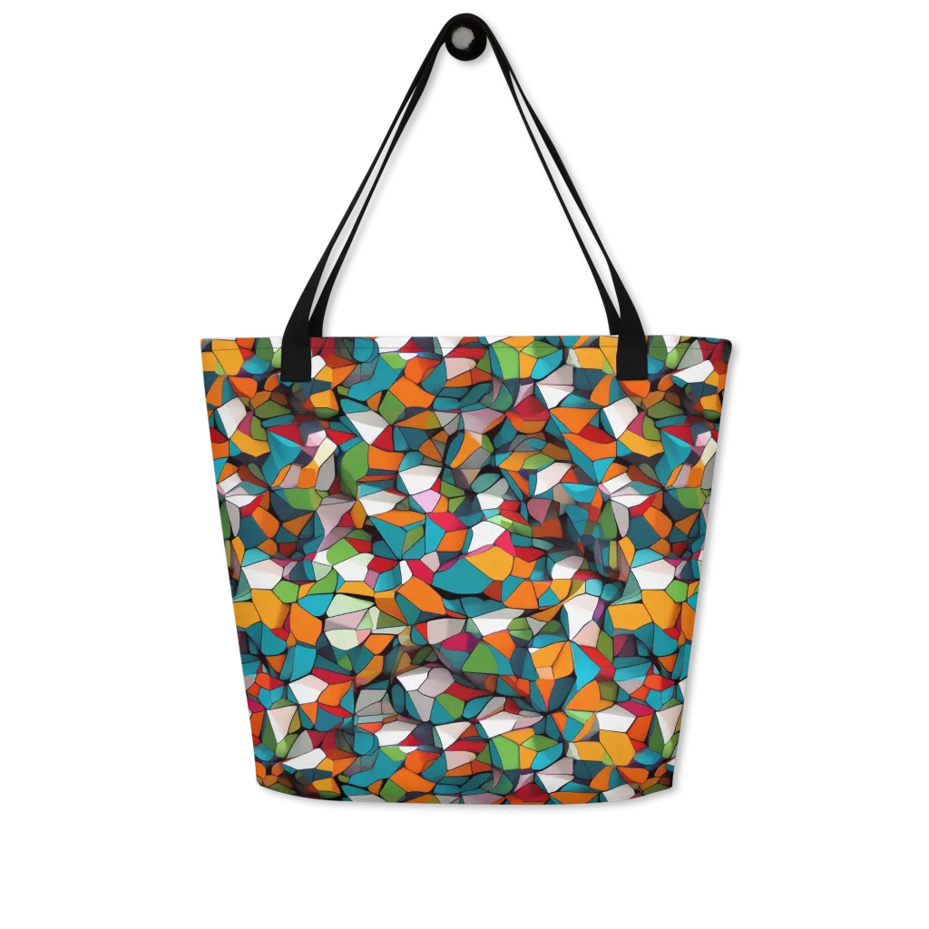 Chromatic Mosaic on Large Tote Bag W/ Pocket — Front