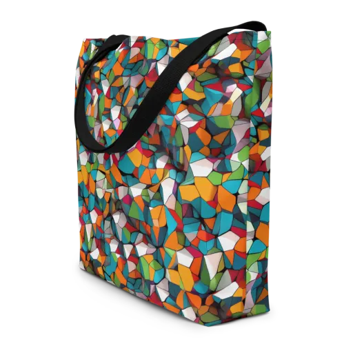 Chromatic Mosaic on a Large Tote Bag W/ Pocket