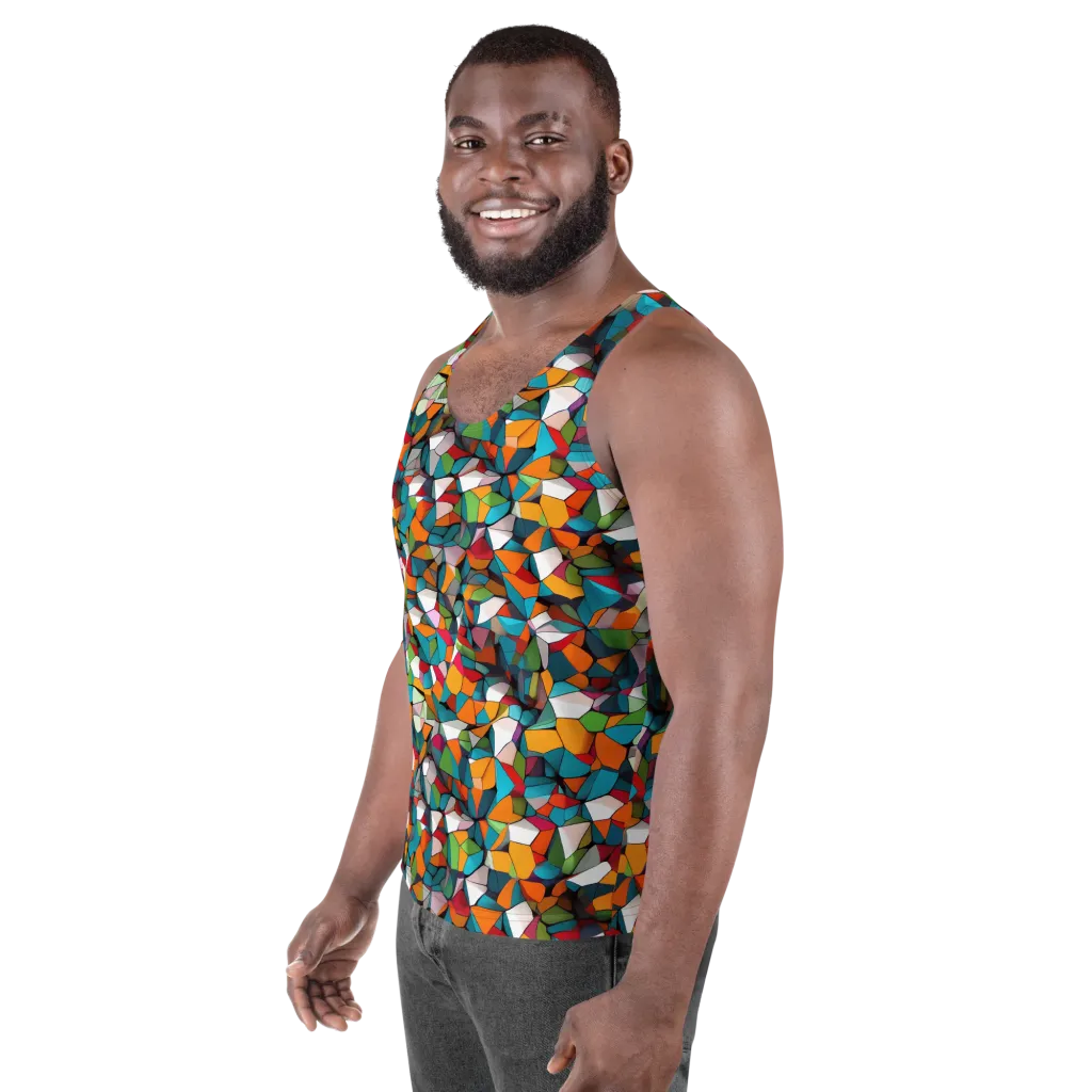 Chromatic Mosaic on Men's Tank Top — Left Front