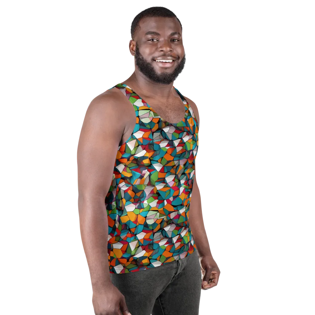 Chromatic Mosaic on Men's Tank Top — Right Front