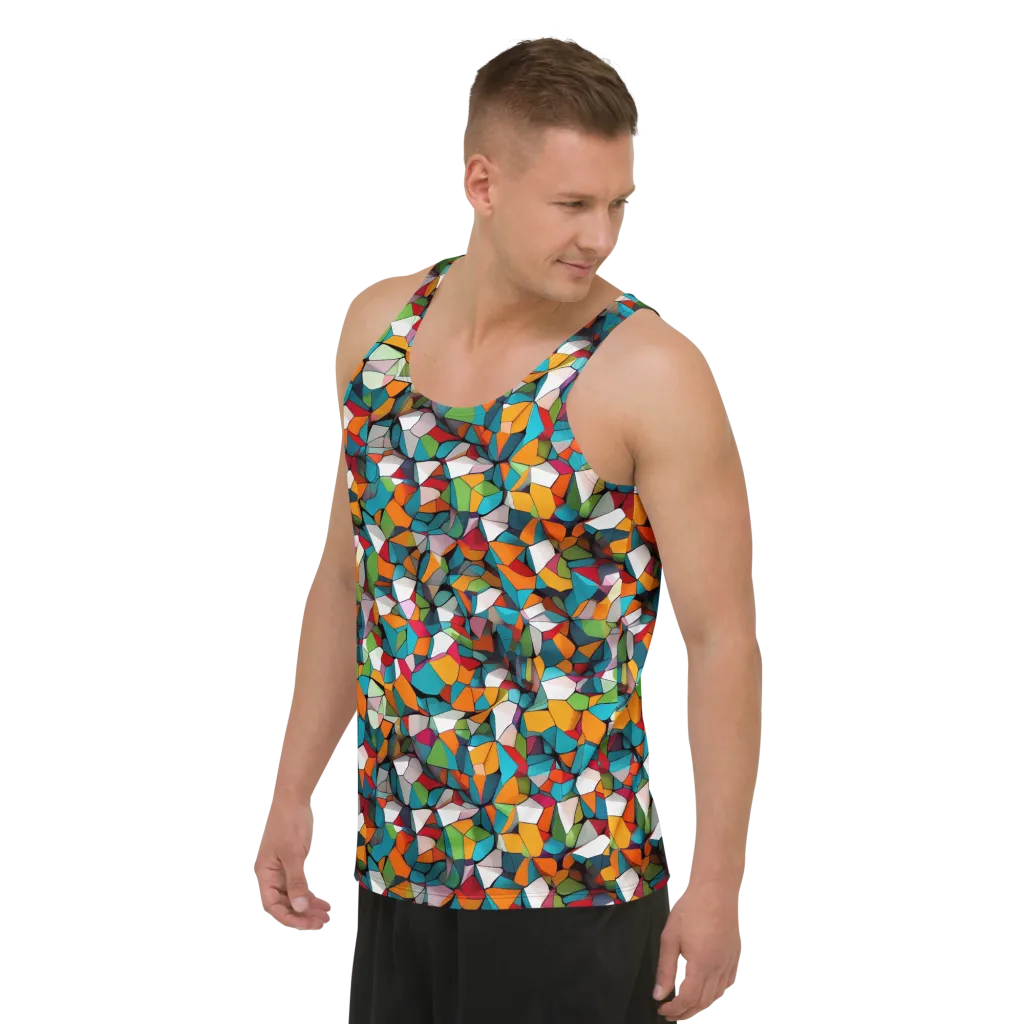 Chromatic Mosaic on Men's Tank Top — Left Front