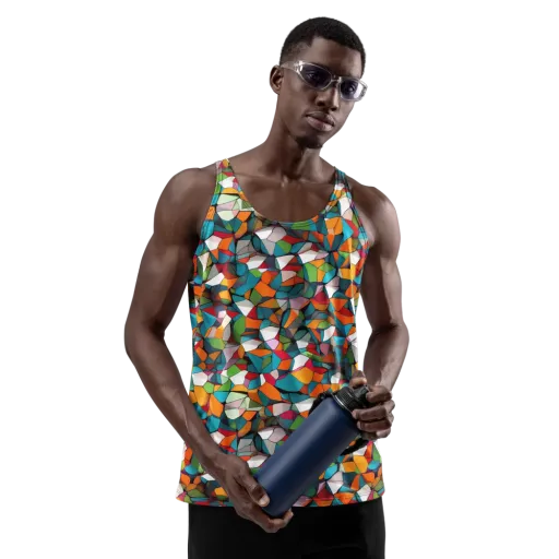 Chromatic Mosaic on a Men's Tank Top