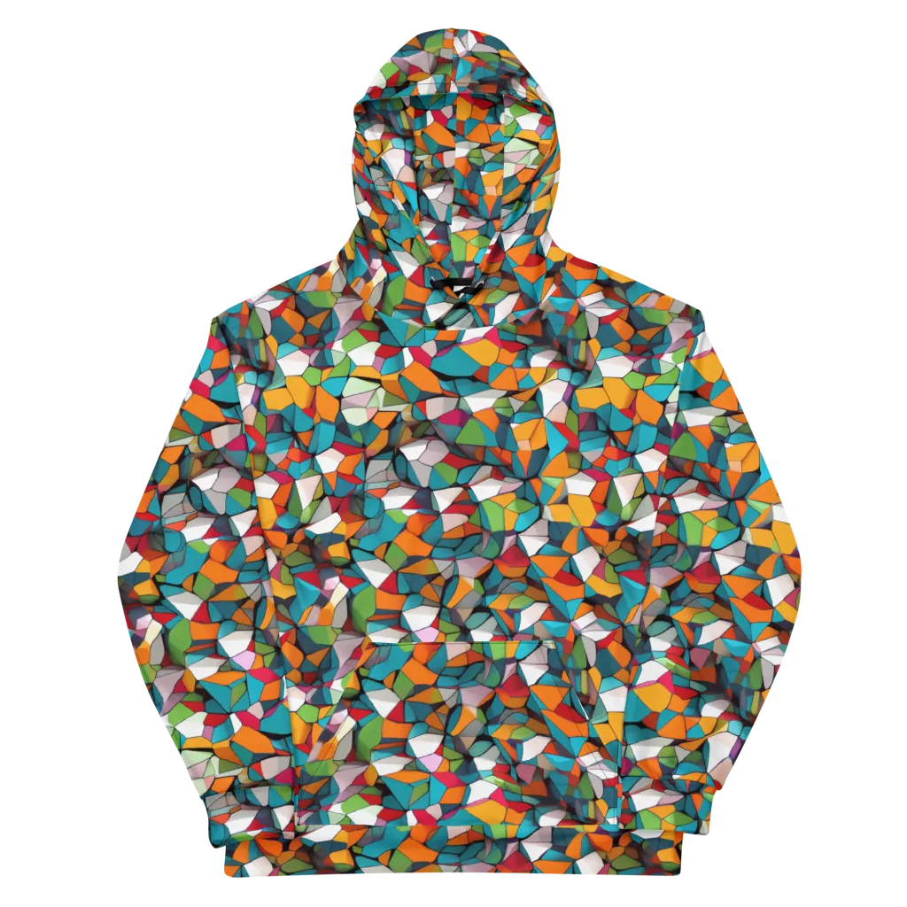 Chromatic Mosaic on Cotton Hoodie — Front