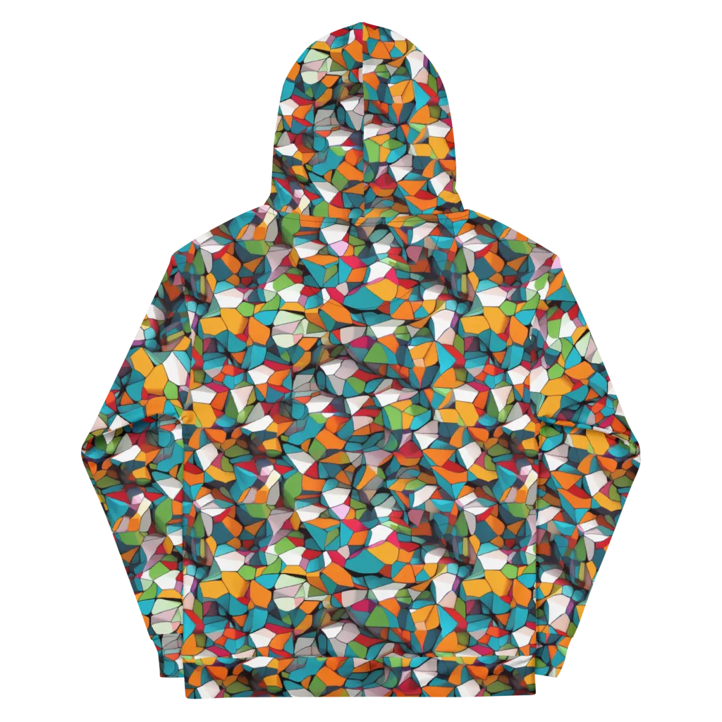 Chromatic Mosaic on Cotton Hoodie — Back