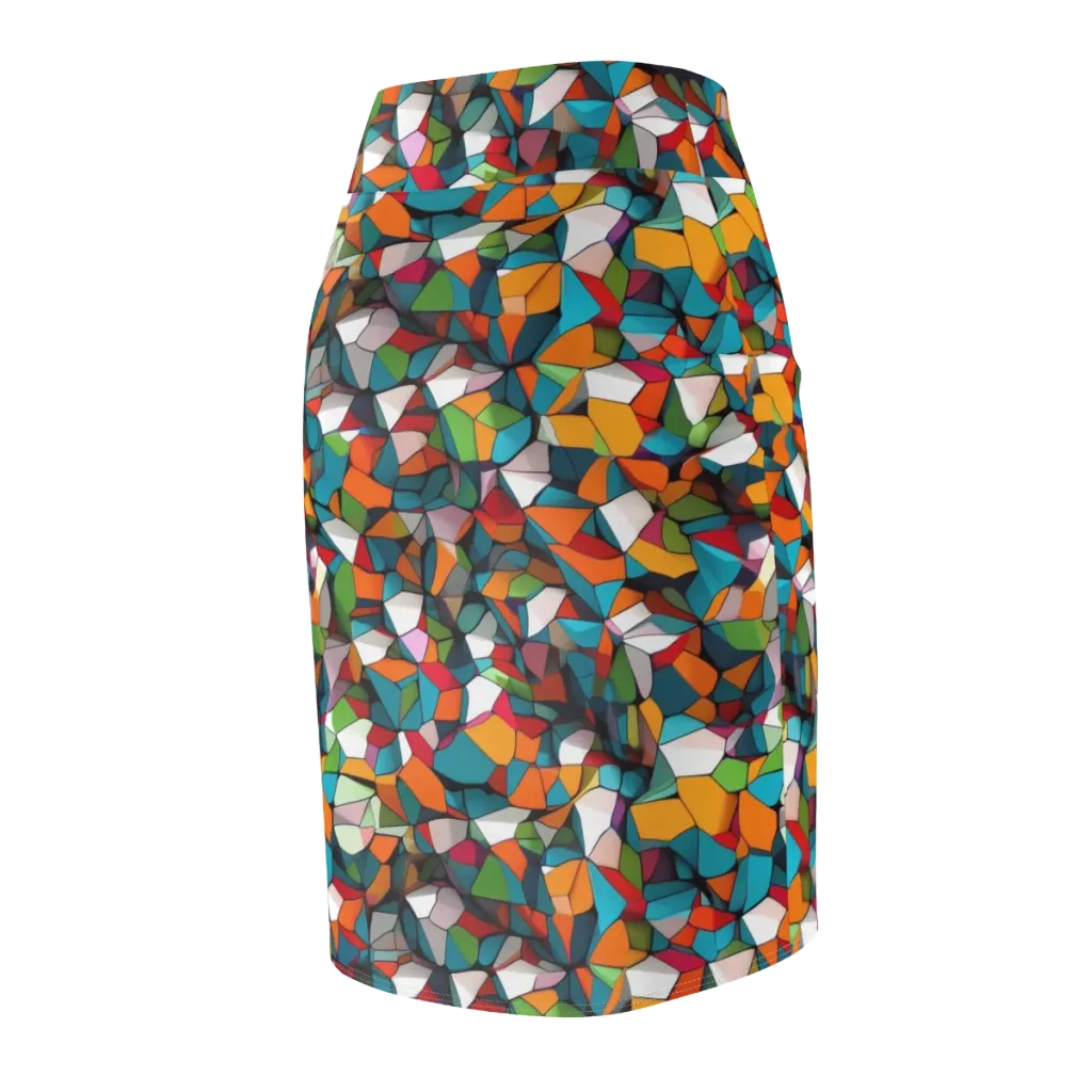 Chromatic Mosaic on Pencil Skirt — Back Side