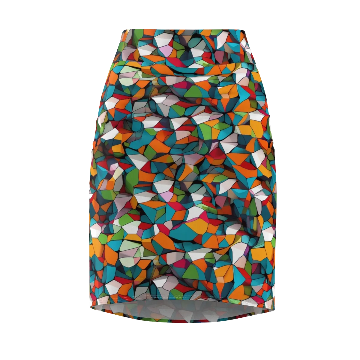 Chromatic Mosaic on Pencil Skirt — Front