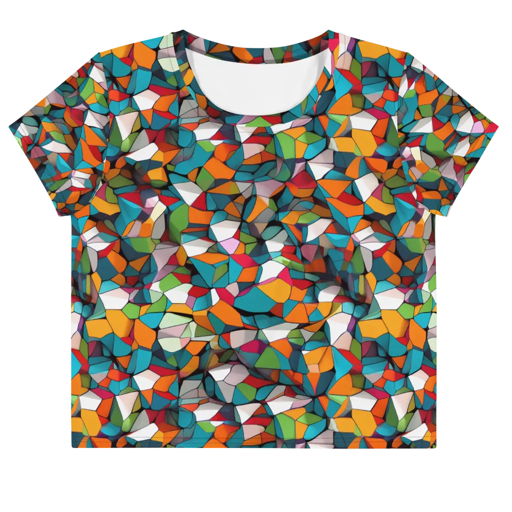 Chromatic Mosaic on Crop Tee — Front