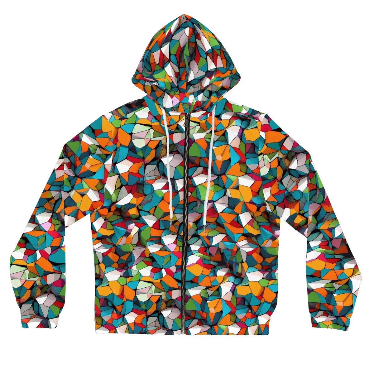 Chromatic Mosaic on Women's Full-Zip Hoodie — Front
