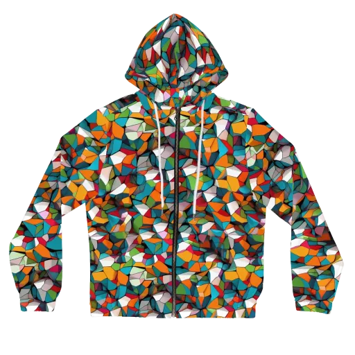 Chromatic Mosaic on a Women's Full-Zip Hoodie