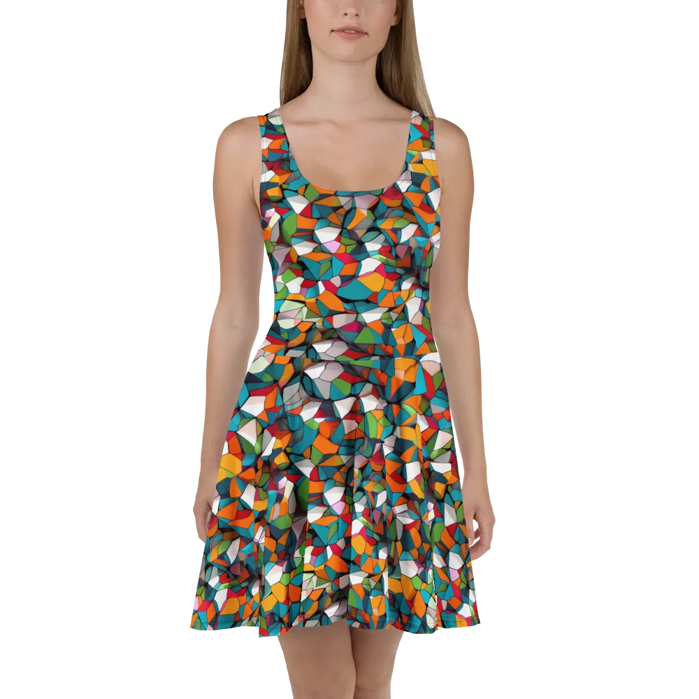 Chromatic Mosaic on Skater Dress — Front
