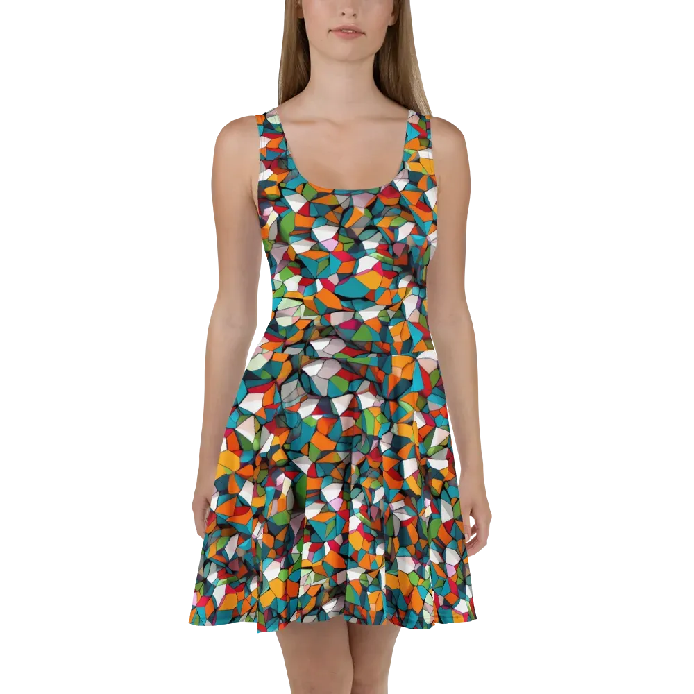 Chromatic Mosaic on Skater Dress — Front