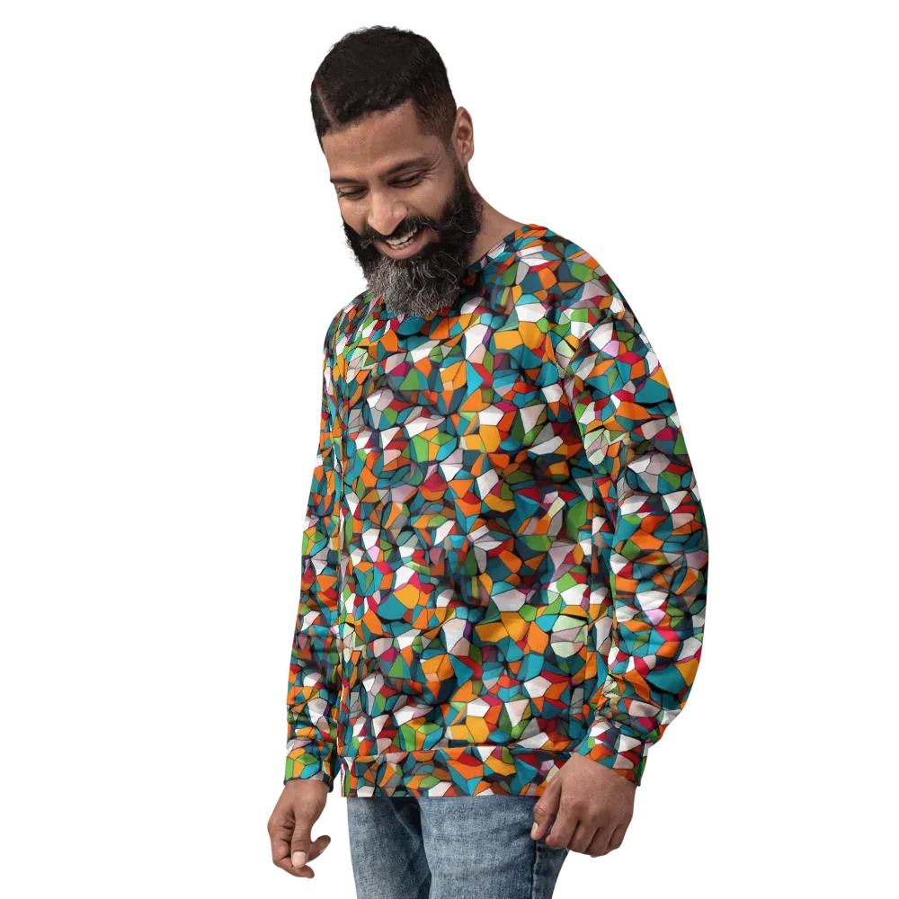 Chromatic Mosaic on Sweatshirt — Left Front