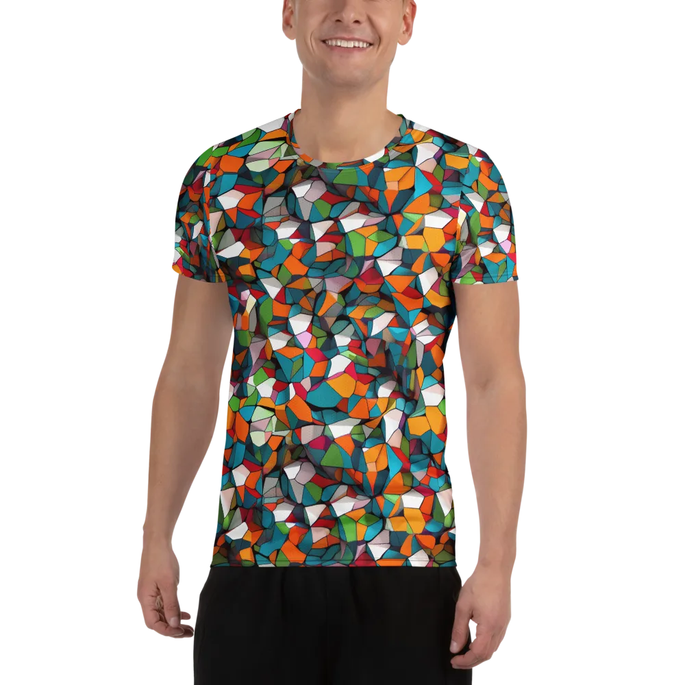 Chromatic Mosaic on Men's Athletic T-Shirt — Front
