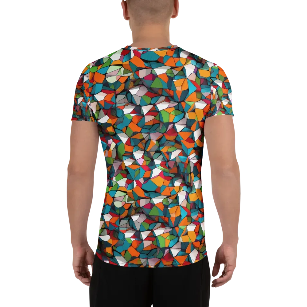 Chromatic Mosaic on Men's Athletic T-Shirt — Back