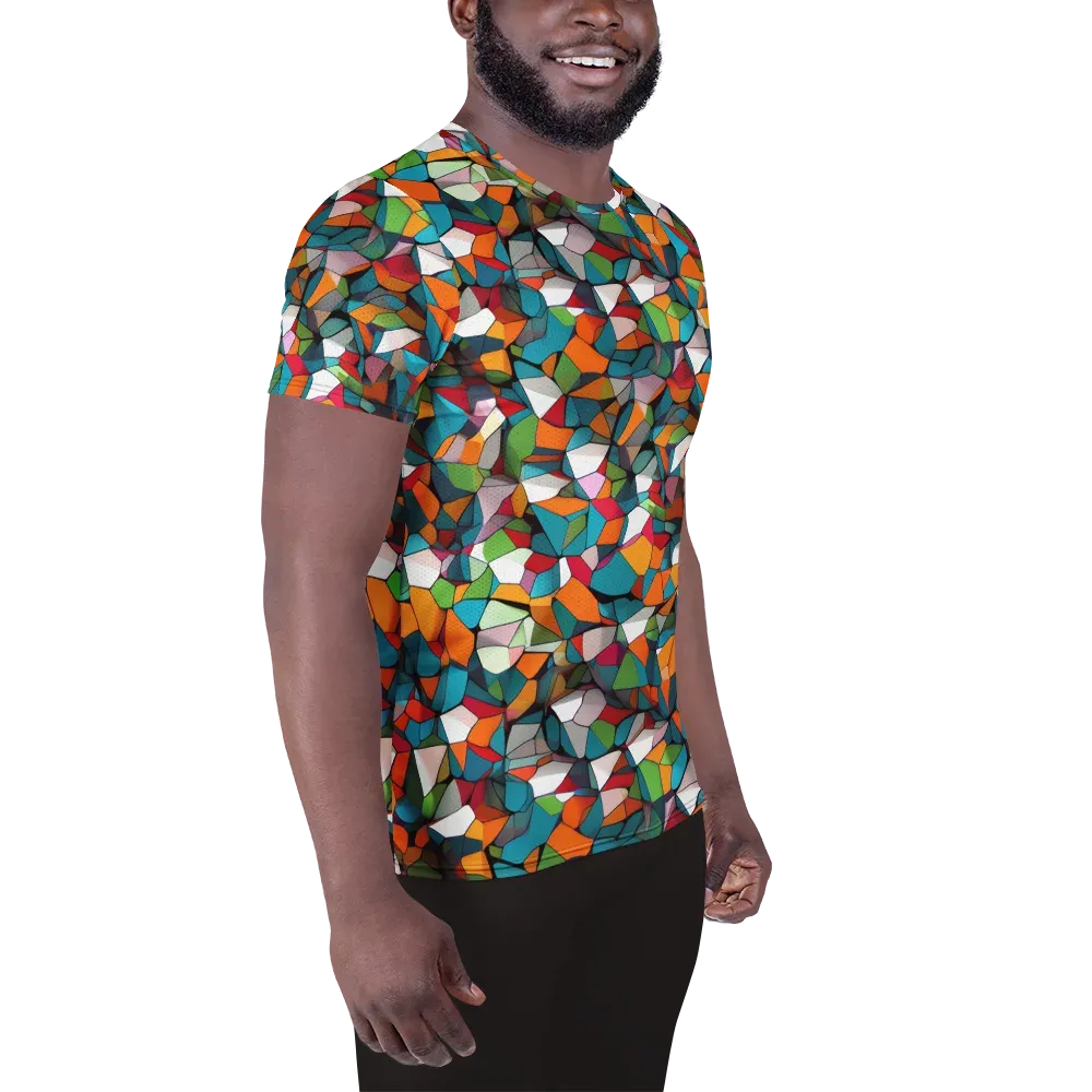 Chromatic Mosaic on Men's Athletic T-Shirt — Right