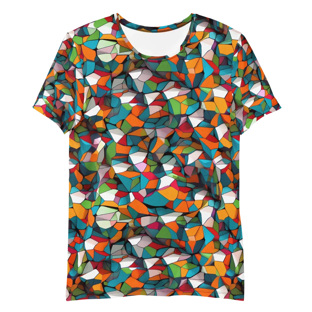 Chromatic Mosaic on Men's Athletic T-Shirt — Front