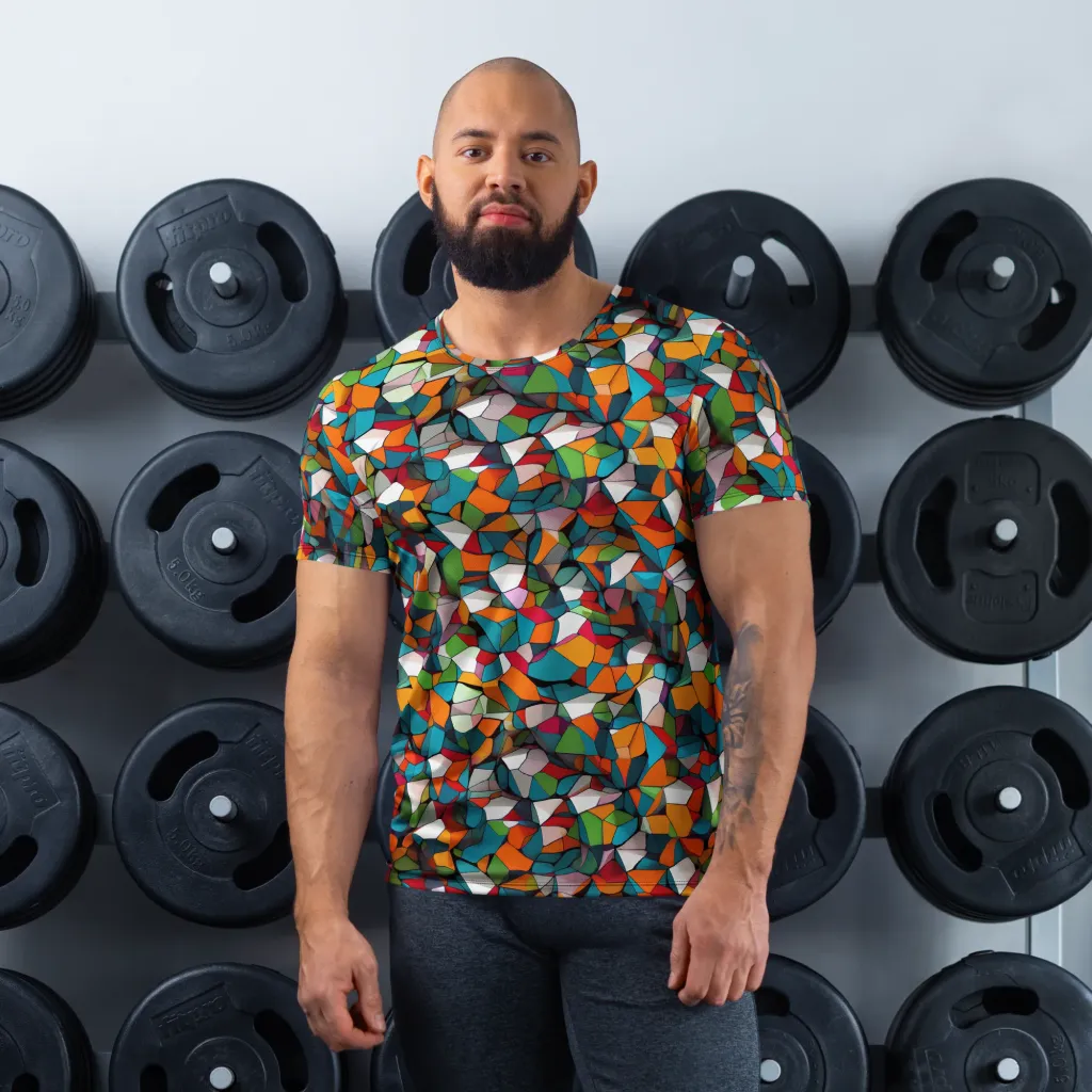 Chromatic Mosaic on Men's Athletic T-Shirt — Front