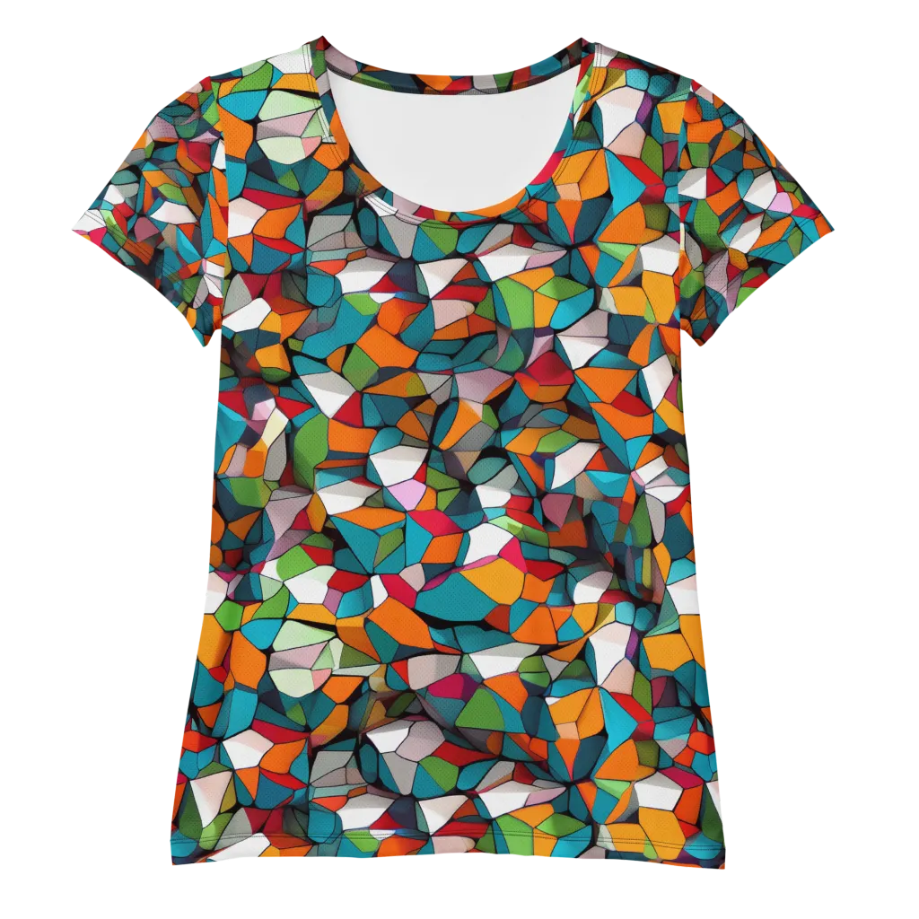 Chromatic Mosaic on Women's Athletic T-Shirt — Front