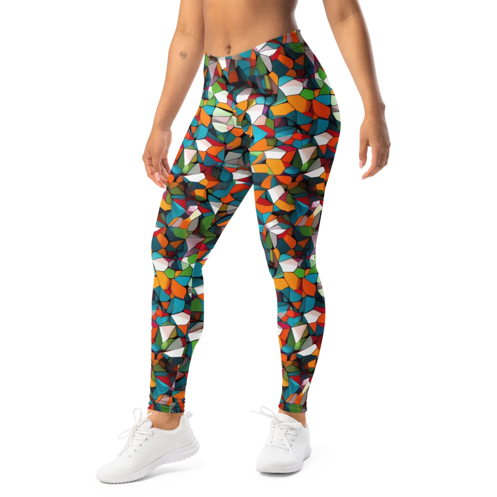 Chromatic Mosaic on Leggings — Left Front