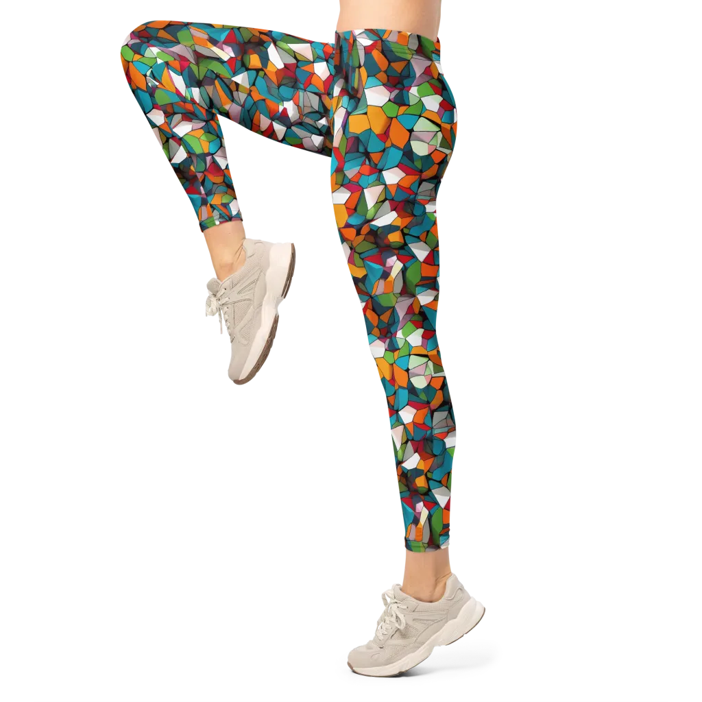 Chromatic Mosaic on Leggings — Left