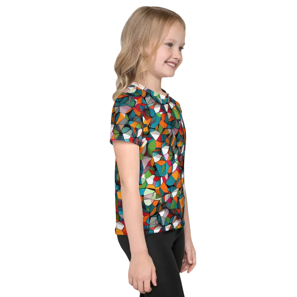 Chromatic Mosaic on Kids Crew Neck T-Shirt — Right