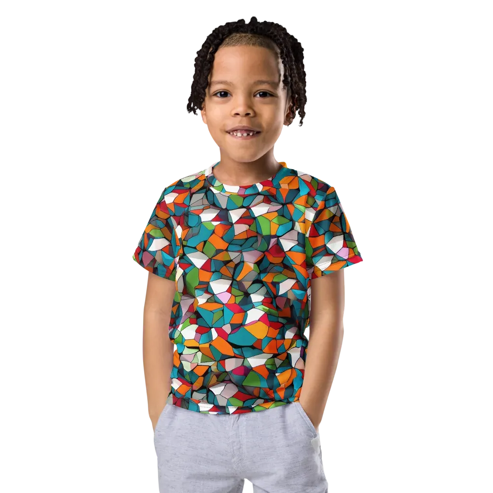Chromatic Mosaic on Kids Crew Neck T-Shirt — Front