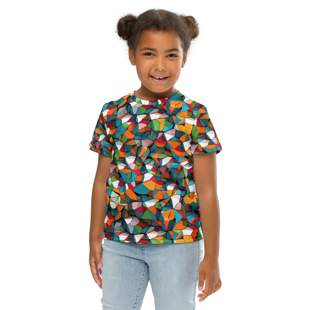 Chromatic Mosaic on Kids Crew Neck T-Shirt — Front