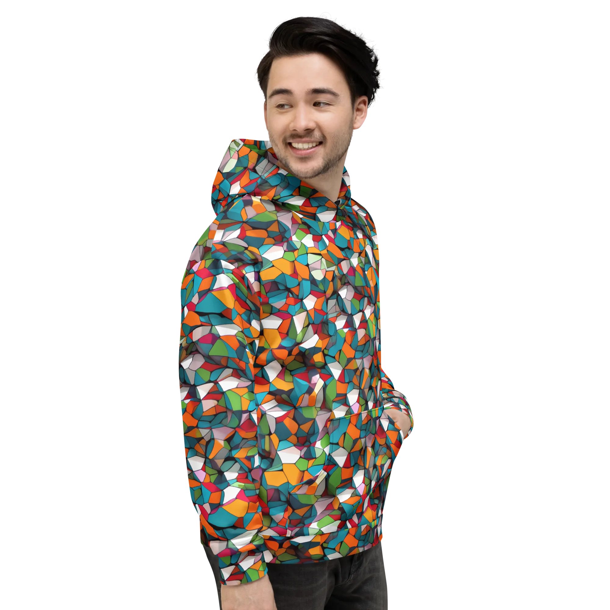 Chromatic Mosaic on Hoodie — Right