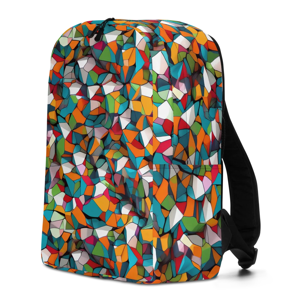 Chromatic Mosaic on Minimalist Backpack — Left