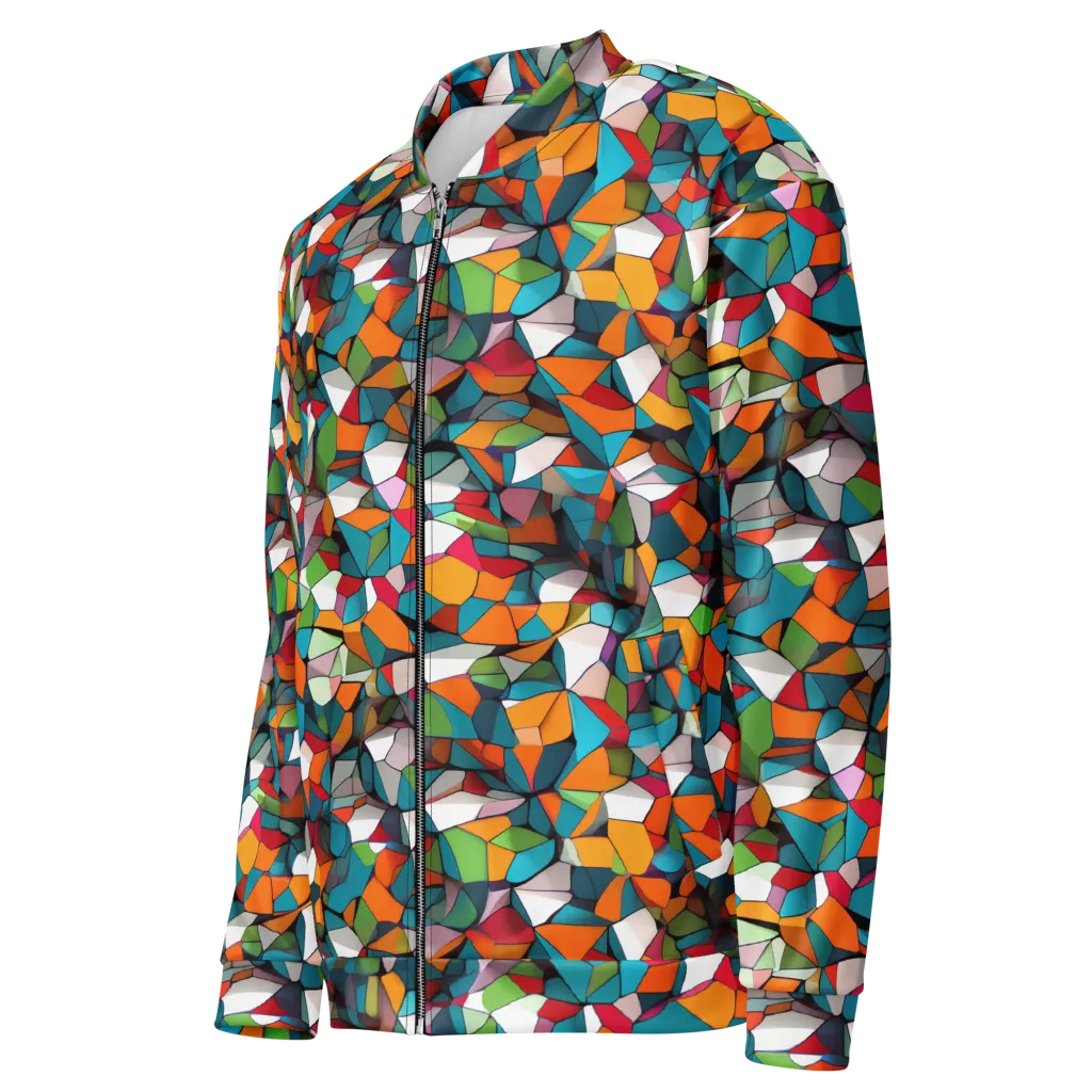 Chromatic Mosaic on Bomber Jacket — Left Front
