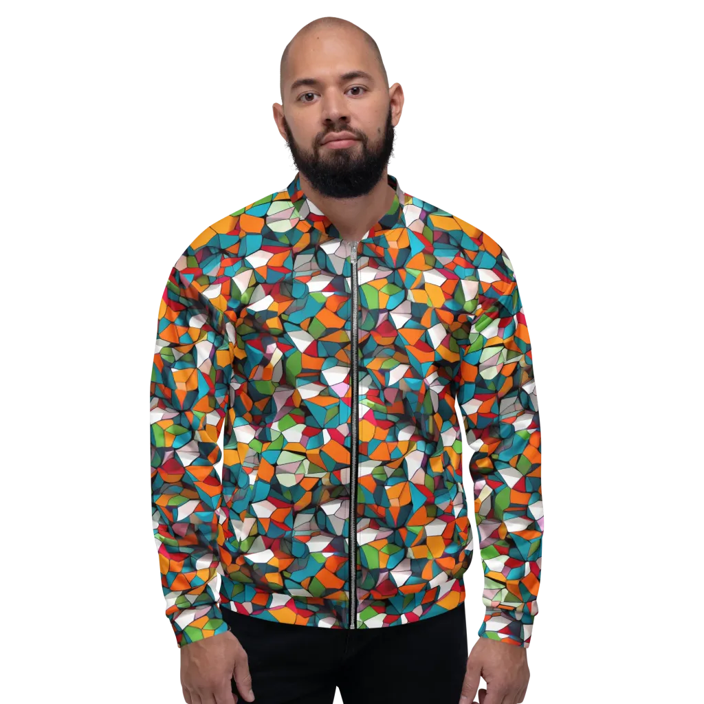 Chromatic Mosaic on Bomber Jacket — Front