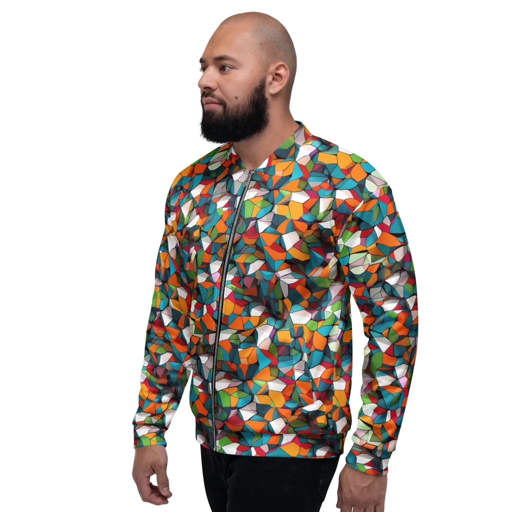 Chromatic Mosaic on Bomber Jacket — Left