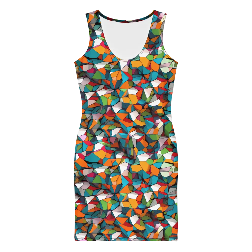 Chromatic Mosaic on Bodycon Dress — Front
