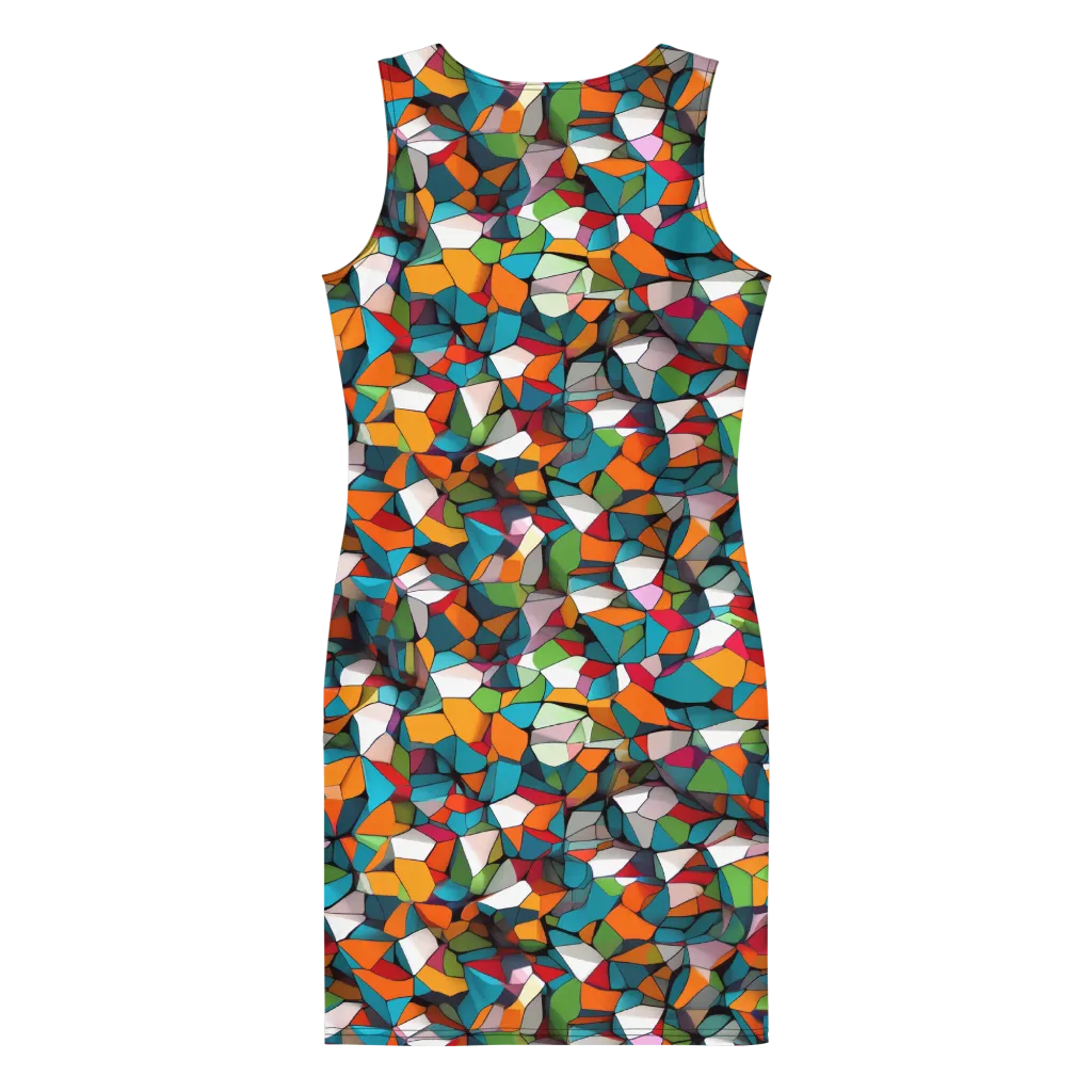 Chromatic Mosaic on Bodycon Dress — Back
