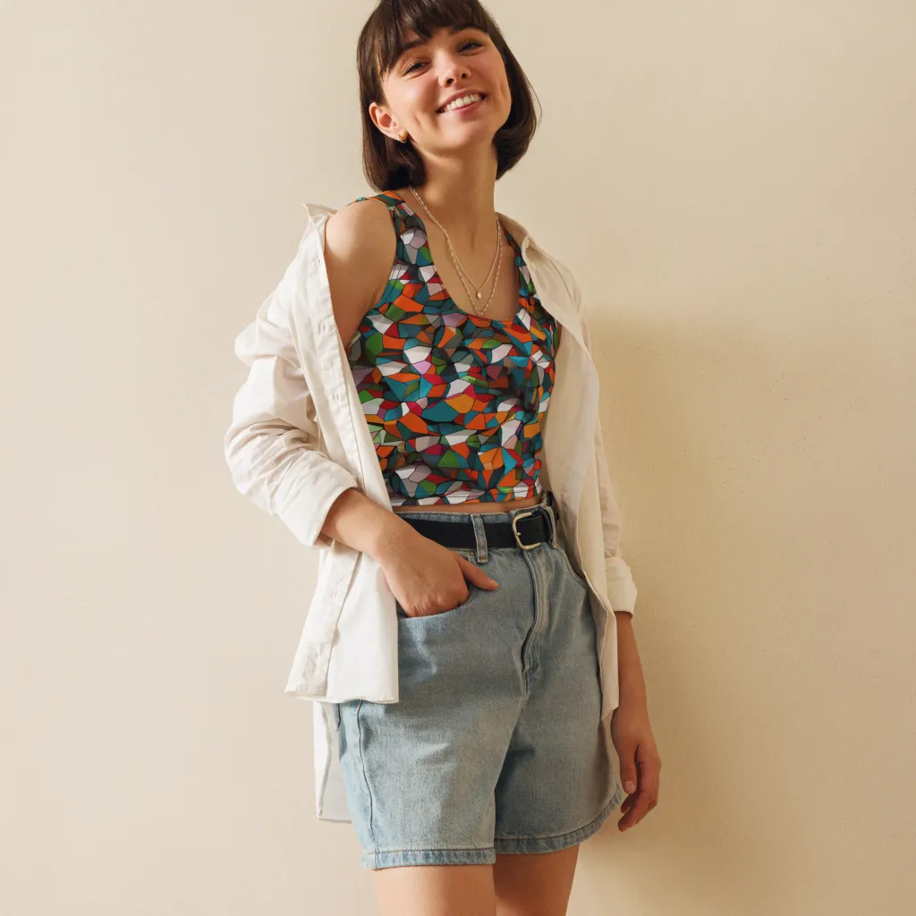 Chromatic Mosaic on Crop Top — Front