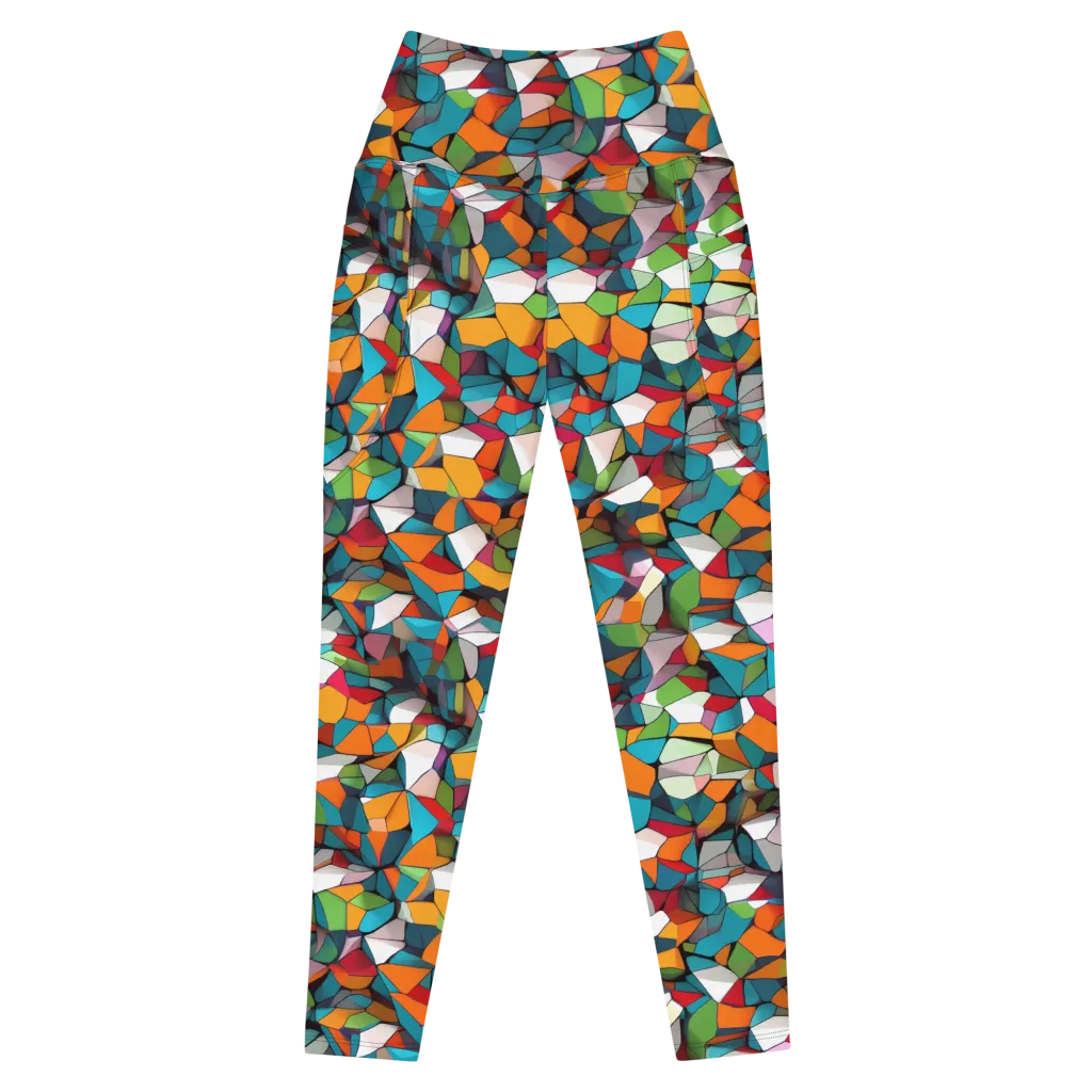 Chromatic Mosaic on Leggings with Pockets — Front