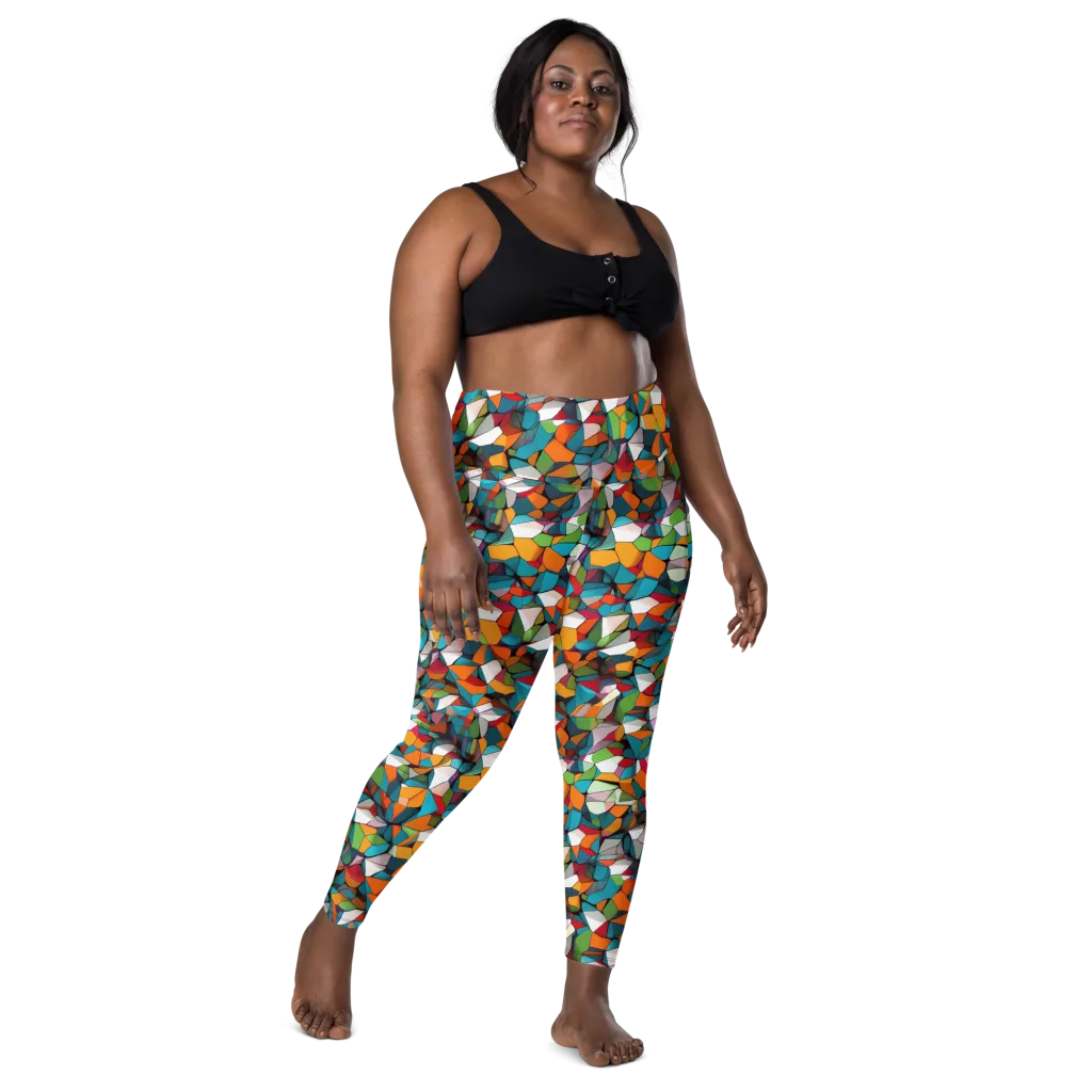 Chromatic Mosaic on Leggings with Pockets — Front