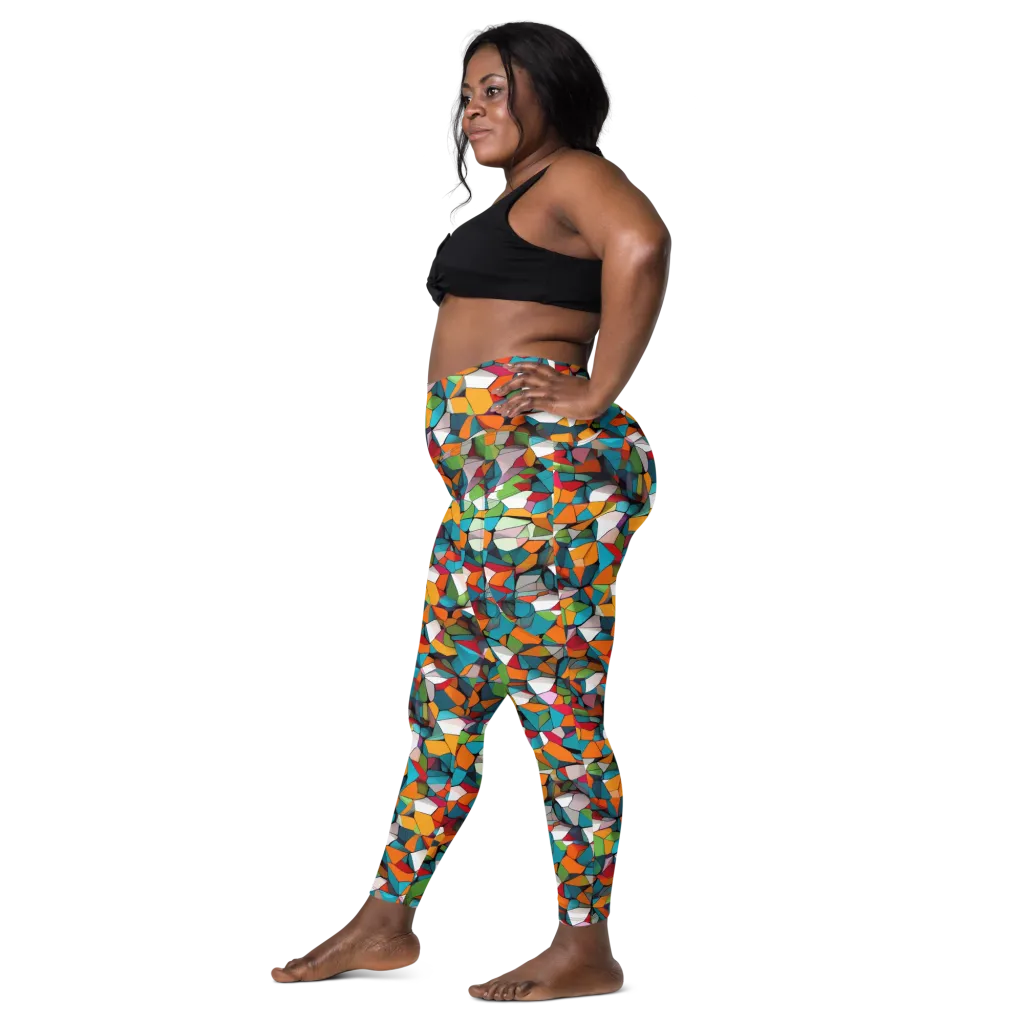 Chromatic Mosaic on Leggings with Pockets — Left